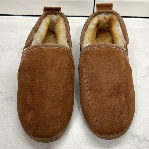 Romeo Genuine Shearling Leather OLD FRIEND Men’s Size 9 Slippers Chestnut - Picture 3 of 16